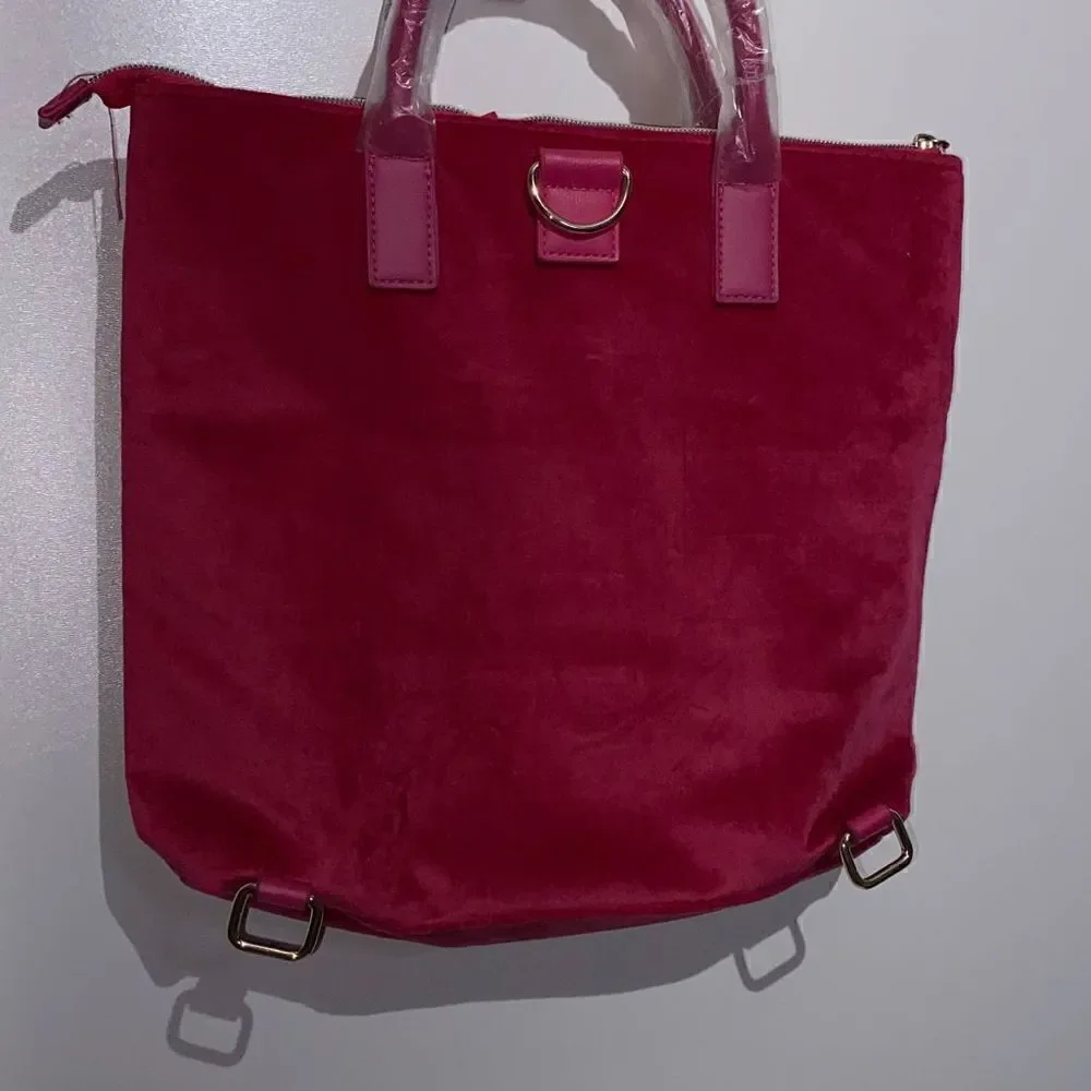 Juicy Couture‎ Women's Bow Shoulder Bag Convertible To Backpack In Raspberry NWT